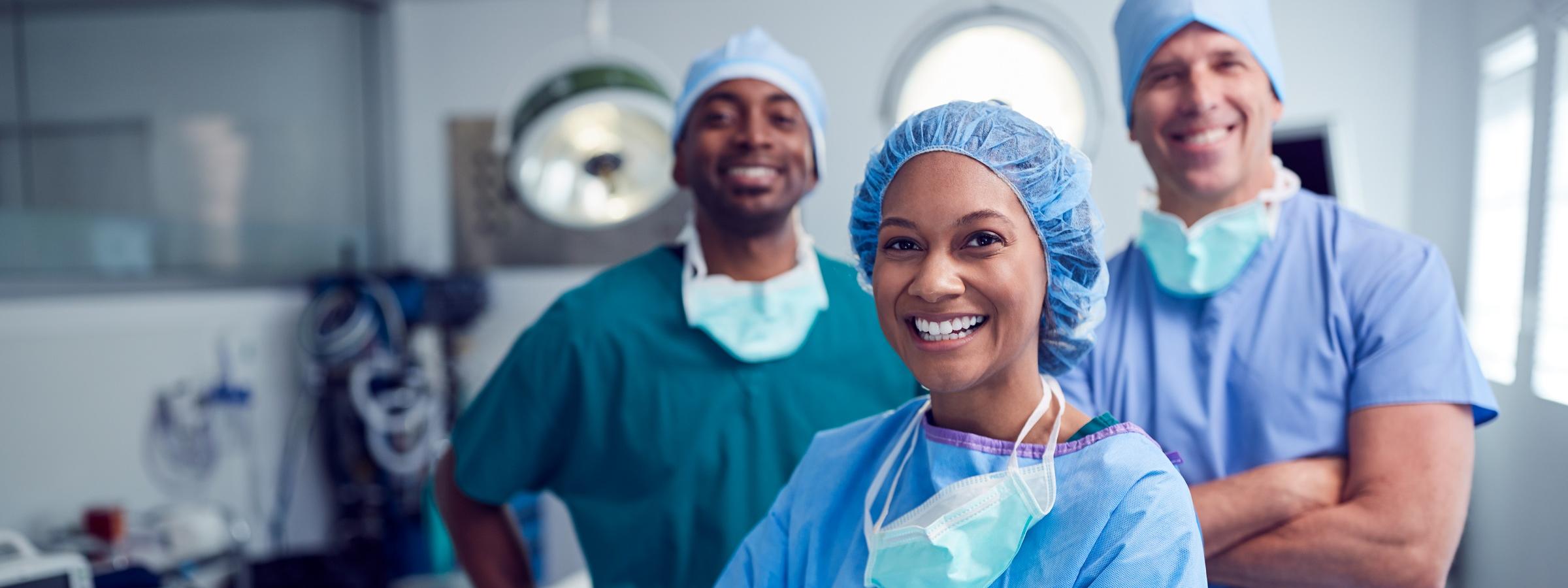 Smiling female surgeon