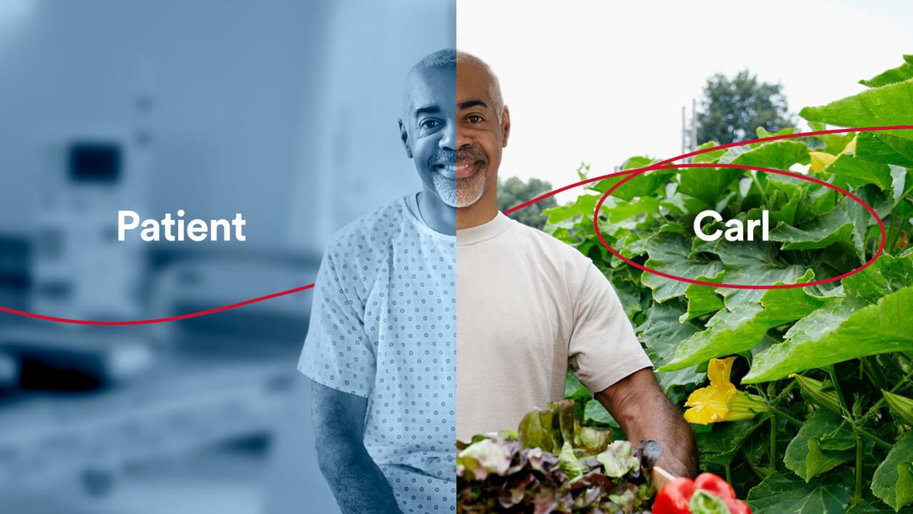 Smiling male patient and gardener