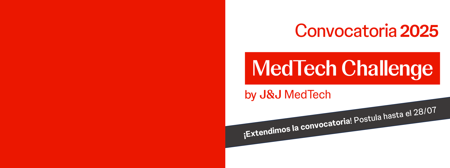 Red and white background with logo of 2025 Medtech Challenge