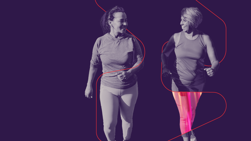 Two women jogging
