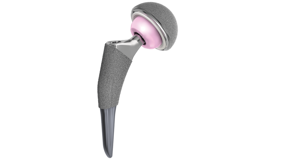 TRI LOCK hip joint implant stem with acetabular cup