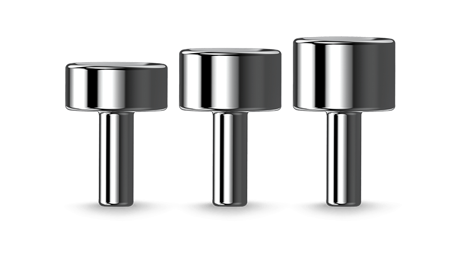 Smooth radial head implant in three sizes